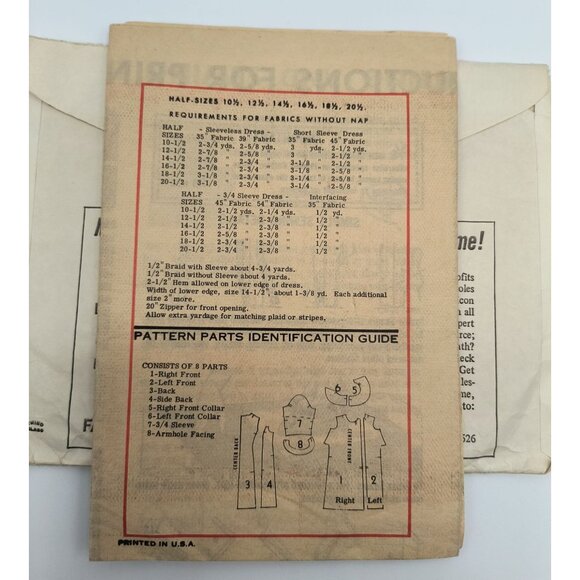 Vintage 1960s Workbasket Uncut Sewing Pattern 4648 For Womens Dress Size 10 1/2 - Picture 2 of 3